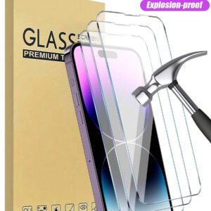3 pièces de verre trempé pour iPhone 17 16 16 Plus 16 Pro 16 Pro Max 15 14 13 12 11 Pro Max X XS XR Mini 7 8 14 Plus Protecteur d'écran pour 14 15 Pro Max Verre Cadeau, Convient pour les anniversaires, la famille, les amis Protecteur d'écran de téléphone portable, Accessoires de téléphone portable