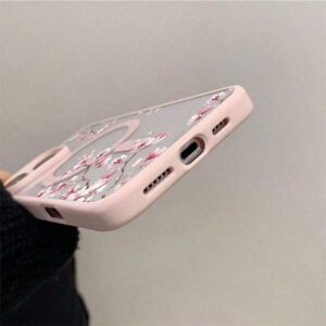 Étui de téléphone magnétique à fleurs compatible avec l'iPhone 16 Pro Max, chargement magnétique, protection de l'objectif de l'iPhone 14 Pro. Étui transparent simple et élégant en silicone souple compatible avec l'iPhone 13/15 Plus. Coque de téléphone antichoc compatible avec Samsung A15/A16/A35/A54/A55/A56/S22/S22 Plus/S22 Ultra/S23/S23 FE/S23 Plus/S23 Ultra/S24/S24 FE/S24 Plus/S25 Plus/S24 Ultra/S25 Edge/S25 Ultra, étanche, résistant aux chutes et aux rayures