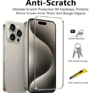 1 pièce Protection d'écran en verre trempé pour iPhone 17 16e 15 14 13 12 11 Pro Max 14 15 16 Plus Verre de protection
