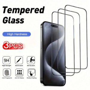 1 pièce Protection d'écran en verre trempé pour iPhone 17 16e 15 14 13 12 11 Pro Max 14 15 16 Plus Verre de protection