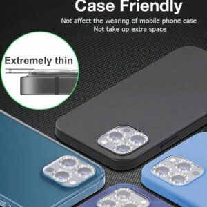 1 pièce Protecteur d'objectif de caméra pour iPhone 11 12 13 14 15 16 Pro Max, verre trempé, dureté 9H, ultra HD, anti-rayures, facile à installer, compatible avec les coques [n'affecte pas les prises de vue de nuit]