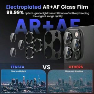 1 pièce Protecteur d'objectif de caméra pour iPhone 11 12 13 14 15 16 Pro Max, verre trempé, dureté 9H, ultra HD, anti-rayures, facile à installer, compatible avec les coques [n'affecte pas les prises de vue de nuit]