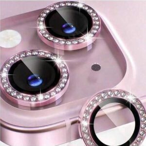 Protecteur d'objectif de caméra 11-16 Pro Max | Protecteur d'objectif de caméra strass Glitter | Cadre en métal en verre trempé 9H | Ajustement panoramique 5D complet | Anti-rayures/imperméable/anti-traces de doigts | Photographie de nuit. Exploration en plein air. Arme magique pour fête | Véritables particules de strass, effet pailleté 1000 | Version Starlight Blue populaire applicable au bouclier quotidien, au bureau, à la couverture de caméra de téléphone domestique antichoc anti-chute résistante aux rayures