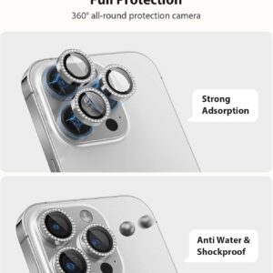 3 pièces Film protecteur de lentille de caméra anti-rayures et anti-explosion avec décoration de strass pour iPhone 17 Pro Max, iPhone 17 Air, iPhone 11, iPhone 12, iPhone 13, iPhone 14, iPhone 15, iPhone 16, Mini, Plus, Pro Max