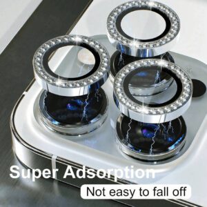 3 pièces Film protecteur de lentille de caméra anti-rayures et anti-explosion avec décoration de strass pour iPhone 17 Pro Max, iPhone 17 Air, iPhone 11, iPhone 12, iPhone 13, iPhone 14, iPhone 15, iPhone 16, Mini, Plus, Pro Max