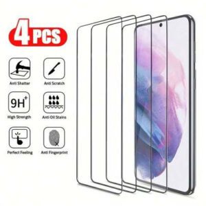Lot de 4 protections d'écran en verre trempé pour Samsung Galaxy A05s / A05 / A16 5G / A14 5G / A35 5G / A55 5G / A23 5G / A24 5G / A04 / A04 S [dureté 9H] - Verre trempé HD, résistant aux rayures, installation facile [compatible avec les coques]