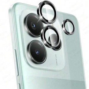 Anneau en métal noir + film protecteur d'objectif en verre trempé HD clair compatible avec Redmi Note 14 4G 5G, Note 14 Pro 4G 5G, Note 14 Pro+ 5G, Redmi 14C 4G, compatible avec Galaxy A16 A26 A36 A56 5G. Cadeau pour l'anniversaire, la famille, les amis. Alliage métallique avec verre trempé, protection d'objectif, accessoires de téléphone. Résistant à l'eau, aux chocs, aux chutes, aux rayures et aux traces de doigts.