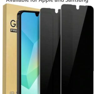 2 pièces Protecteur d'écran de confidentialité compatible avec Samsung Galaxy A16 5G/A15/A14/A55/A54A/34, protecteur d'écran en verre trempé anti-espion amélioré à 25°, compatible avec 16 Pro Max/16/16 Pro/16 Plus/15/14/13/12/11/XR/XS MAX, anti-rayures, protecteur d'écran de confidentialité cadeau pour anniversaire, famille, amis, accessoires de téléphone, étanche, antichoc, anti-chute, anti-empreintes digitales, protection intégrale