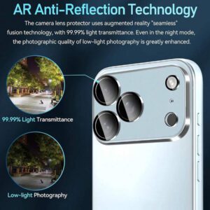 2 paquets pour iPhone 17 Pro Max 6,9 pouces, protecteur d'objectif de caméra, accessoires de caméra en verre trempé clair HD pour 17/17 Pro/17 Pro Max/17 Air/16/15/14/13/12/11, dureté 9H, résistant aux rayures, ultra-durable, convient aux coques de téléphone [n'affecte pas la photographie de nuit], applicable au bouclier quotidien, au bureau, à la couverture de caméra de téléphone domestique, imperméable, antichoc, résistant aux rayures