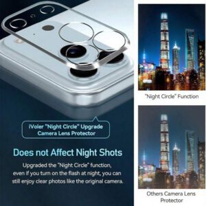 2 paquets pour iPhone 17 Pro Max 6,9 pouces, protecteur d'objectif de caméra, accessoires de caméra en verre trempé clair HD pour 17/17 Pro/17 Pro Max/17 Air/16/15/14/13/12/11, dureté 9H, résistant aux rayures, ultra-durable, convient aux coques de téléphone [n'affecte pas la photographie de nuit], applicable au bouclier quotidien, au bureau, à la couverture de caméra de téléphone domestique, imperméable, antichoc, résistant aux rayures