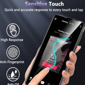 2 pièces Protecteur d'écran de confidentialité compatible avec Samsung Galaxy A16 5G/A15/A14/A55/A54A/34, protecteur d'écran en verre trempé anti-espion amélioré à 25°, compatible avec 16 Pro Max/16/16 Pro/16 Plus/15/14/13/12/11/XR/XS MAX, anti-rayures, protecteur d'écran de confidentialité cadeau pour anniversaire, famille, amis, accessoires de téléphone, étanche, antichoc, anti-chute, anti-empreintes digitales, protection intégrale