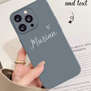 Coque de téléphone miroir personnalisable, design mignon en forme de cœur avec initiale et phrase courte. Compatible avec 11 Pro/13 Pro/15 Pro Max, XR, 12, 13, 15, 16 Pro Max. Stylée, sobre, personnalisée, drôle, unique, idéal pour elle, petit-ami, petite-amie, famille, amis, grands-parents, couple, anniversaires, anniversaires