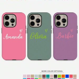 Coque de téléphone miroir personnalisable, design mignon en forme de cœur avec initiale et phrase courte. Compatible avec 11 Pro/13 Pro/15 Pro Max, XR, 12, 13, 15, 16 Pro Max. Stylée, sobre, personnalisée, drôle, unique, idéal pour elle, petit-ami, petite-amie, famille, amis, grands-parents, couple, anniversaires, anniversaires