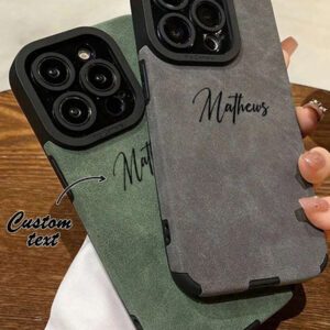 Étui de téléphone portable de luxe personnalisé et résistant aux chocs. Étui protecteur de téléphone portable personnalisé avec nom. Compatible avec /Galaxy. Style clair, contracté, personnalisé, unique, customisé. Cadeaux idéaux pour lui, elle, petit(e) ami(e), famille, amis, grands-parents, amateurs d'animaux de compagnie. Pour anniversaires, anniversaires, remise des diplômes, mariages, bal de promo, fête des mères, fête des pères. Stylé, coloré, vintage, mignon, contracté, drôle, personnalisé, unique, customisé.