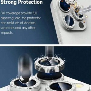1 set de film protecteur de lentille de caméra avec strass flash compatible avec 12/12 Mini/12 Pro/12 Pro Max, 13/13 Mini/13 Pro/13 Pro Max, 11/11 Pro/11 Pro Max, 14/14 Plus/14 Pro/14 Pro Max, 15/15 Plus/15 Pro/15 Pro Max. Couvercle de caméra en verre trempé décoré de strass incrustés. Cadeau coloré de strass étincelant pour l'anniversaire, la famille et les amis. Protecteur de lentille, accessoires de téléphone étanches, antichoc, anti-rayures et anti-traces de doigts, avec protection complète.