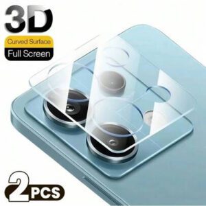 2 pièces Film de protection en verre pour l'objectif de caméra HD compatible avec Xiaomi Redmi Note 14 13 12 13C 14C 10C Note 13 Pro 5G Note 13 4G 5G Note 13 Pro 5G POCO C65 X6 F6 M6 Pro. Film de protection pour objectif étanche, antichoc, anti-chute, anti-rayures et anti-traces de doigts avec couverture complète