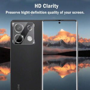 2 pièces Film de protection en verre pour l'objectif de caméra HD compatible avec Xiaomi Redmi Note 14 13 12 13C 14C 10C Note 13 Pro 5G Note 13 4G 5G Note 13 Pro 5G POCO C65 X6 F6 M6 Pro. Film de protection pour objectif étanche, antichoc, anti-chute, anti-rayures et anti-traces de doigts avec couverture complète