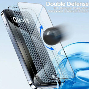 2 paquets de protecteur d'écran en verre trempé avec dureté 9H pour iPhone 17/15 Pro Max/15 Pro/15 Plus/16 Pro Max/16/16e/16 Pro/16 Plus/14 Pro Max/14/14 Pro/14 Plus/13 Pro Max/13/13Pro/12/11/XR