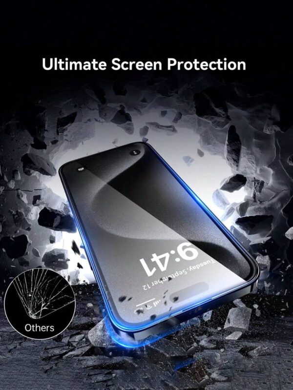 2 paquets de protecteur d'écran en verre trempé avec dureté 9H pour iPhone 17/15 Pro Max/15 Pro/15 Plus/16 Pro Max/16/16e/16 Pro/16 Plus/14 Pro Max/14/14 Pro/14 Plus/13 Pro Max/13/13Pro/12/11/XR – Image 6