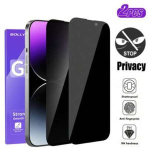 2 pièces Protecteur d'écran de confidentialité anti-espion HD clair pour iPhone 17 PRO MAX/17 PRO/17 AIR/17/16 Pro Max/16 Pro/16/15-11 Série : Bouclier de confidentialité gauche-droite et film anti-rayures 9H - Bords compatibles avec les coques de téléphone et kit sans bulles pour le bureau, les déplacements et la navigation publique (revêtement anti-traces de doigts et clarté compatible avec le flash)