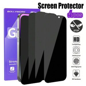 2 pièces Protecteur d'écran de confidentialité anti-espion HD clair pour iPhone 17 PRO MAX/17 PRO/17 AIR/17/16 Pro Max/16 Pro/16/15-11 Série : Bouclier de confidentialité gauche-droite et film anti-rayures 9H - Bords compatibles avec les coques de téléphone et kit sans bulles pour le bureau, les déplacements et la navigation publique (revêtement anti-traces de doigts et clarté compatible avec le flash)