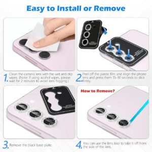 1 pièce Protecteur d'écran à lentille argentée scintillante avec plaque de positionnement auxiliaire, facile à appliquer, anti-rayures, compatible avec Samsung Galaxy S22/S23/S24 Ultra, S23 FE, S24 FE, A16, S25 Ultra, S25, S23 FE Étanche antichoc anti-chute anti-empreintes digitales Pleine couverture