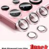 1 paquet compatible avec Samsung Galaxy, film protecteur de lentille en verre trempé avec strass (rose), conception à couverture intégrale, adhésif avancé, ultra-clair, anti-rayures, conception d'anneau métallique, surface mate, compatible avec Samsung Galaxy A05S/Galaxy A14 5G/Galaxy A15 et la plupart des séries. Applicable pour bouclier quotidien, bureau, couverture de caméra de téléphone domestique, étanche, antichoc, anti-chute, anti-empreintes digitales