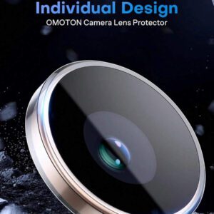 3 pièces Film de protection d'objectif de caméra compatible avec 17/17 Pro/ 17 Pro Max/Pro/Promax, protecteur d'écran en verre trempé 9H avec anneau métallique décoratif (Orange pailleté). Applicable pour une utilisation quotidienne, au bureau, à la maison. Protecteur d'objectif de téléphone étincelant en cristal, résistant à l'eau, aux chocs et aux rayures