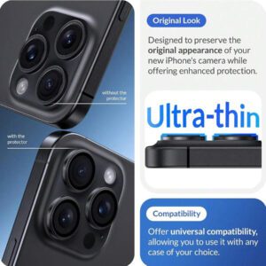 3 pièces Film de protection d'objectif de caméra compatible avec 17/17 Pro/ 17 Pro Max/Pro/Promax, protecteur d'écran en verre trempé 9H avec anneau métallique décoratif (Orange pailleté). Applicable pour une utilisation quotidienne, au bureau, à la maison. Protecteur d'objectif de téléphone étincelant en cristal, résistant à l'eau, aux chocs et aux rayures