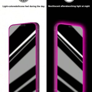 2 pièces Protecteur d'écran en verre trempé à coussin d'air violet, fluorescent dans le noir, anti-espionnage, anti-transpiration, incassable, anti-vol, compatible avec iPhone11/12/13/14/15/16/16Plus/16Pro/16Promax/16e/17/17 Air/17 Pro/17 Pro Max