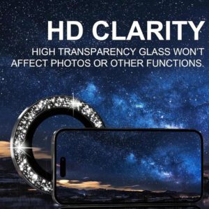 3 pièces Film de protection d'objectif de caméra compatible avec 17/17 Pro/ 17 Pro Max/Pro/Promax, protecteur d'écran en verre trempé 9H avec anneau métallique décoratif (Orange pailleté). Applicable pour une utilisation quotidienne, au bureau, à la maison. Protecteur d'objectif de téléphone étincelant en cristal, résistant à l'eau, aux chocs et aux rayures