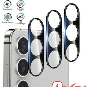 3 pièces Film de protection pour objectif de caméra, compatible avec différents modèles de smartphones Galaxy. Étanche, antichoc, anti-chute, anti-rayures et anti-traces de doigts. Couverture complète.