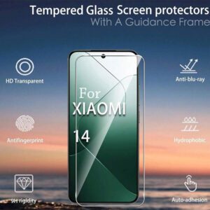 4 pièces Compatibles avec Redmi 14C - 2 pièces Protecteur d'écran en verre trempé + 2 pièces Protecteur d'objectif de caméra en verre trempé, Film de protection anti-rayures pour 14T/14T PRO/14/13T/13C/13T Pro. Cadeau d'anniversaire, famille, amis. Protecteur d'écran de téléphone, accessoires de téléphone étanches antichocs anti-chute anti-empreintes digitales Couverture complète