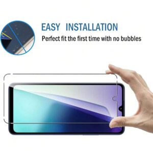 4 pièces Compatibles avec Redmi 14C - 2 pièces Protecteur d'écran en verre trempé + 2 pièces Protecteur d'objectif de caméra en verre trempé, Film de protection anti-rayures pour 14T/14T PRO/14/13T/13C/13T Pro. Cadeau d'anniversaire, famille, amis. Protecteur d'écran de téléphone, accessoires de téléphone étanches antichocs anti-chute anti-empreintes digitales Couverture complète