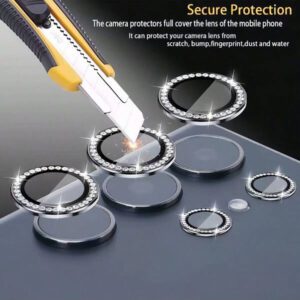 Protecteur d'objectif d'appareil photo en verre trempé diamant 9D, film protecteur antirayures, installation facile sans bulles pour une clarté HD compatible avec Samsung Galaxy S25 Ultra/S25+/S24 FE/A55/A35/S25EDGE/S23 A16 A26 A36 A56 A55 A15 A35 A25 A05 A05S A24 A34 A14 A54 S24Ultra S24 S24Plus S22Ultra S23Ultra S23Plus S23 et compatible avec 16 Pro Max/16/15 Pro Max/15/14PLUS/13/12mini/11