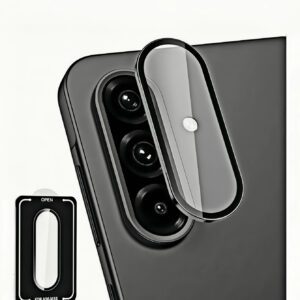 Compatible avec Samsung Galaxy A26/A36/A56/A55 5G /S25Ultra/S24/S23/S22 Protecteur d'objectif de caméra, verre trempé 9H, anti-rayures HD clair, anti-traces de doigts, installation facile, décoration d'anneau en métal, couvercle d'objectif pour A15/A25/A35/A16, protection Eagle Eye, accessoires 5G (plateau 1 étape)