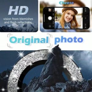Film de lentille avec poudre flash, convient pour iPhone 17, autocollant de lentille iPhone 12/Mini/13/14 Plus/15/16 Pro Max/16e/17/17pro/17 Pro Max/17Air, protection de caméra, anneau de protection arrière 13 Pro Max, couvercle de lentille, sens de luxe avancé avec diamant flash