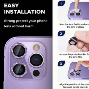 Film de lentille avec poudre flash, convient pour iPhone 17, autocollant de lentille iPhone 12/Mini/13/14 Plus/15/16 Pro Max/16e/17/17pro/17 Pro Max/17Air, protection de caméra, anneau de protection arrière 13 Pro Max, couvercle de lentille, sens de luxe avancé avec diamant flash