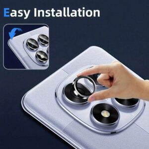 1 set de protecteur d'objectif de caméra compatible avec Xiaomi Redmi Note 14 4G/5G/14 Pro 4G/5G/14 Pro+/13 4G/5G/13 Pro 4G/5G/13 Pro+, verre trempé de dureté 9H à forte adhérence, couvercle de bague en métal individuel pour protection anti-rayures applicable au bouclier quotidien, au bureau et à la caméra du téléphone domestique