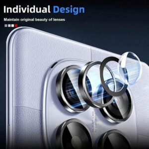 1 set de protecteur d'objectif de caméra compatible avec Xiaomi Redmi Note 14 4G/5G/14 Pro 4G/5G/14 Pro+/13 4G/5G/13 Pro 4G/5G/13 Pro+, verre trempé de dureté 9H à forte adhérence, couvercle de bague en métal individuel pour protection anti-rayures applicable au bouclier quotidien, au bureau et à la caméra du téléphone domestique