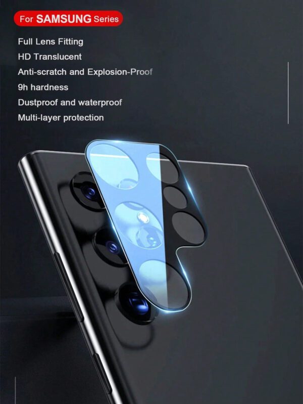 3 pièces Protecteur d'objectif de caméra compatible avec Samsung Galaxy A13/A14/A15/A16/A23/A24/A25/A26/A34/A36/A35/A54/A55 5G/A56/S23 FE/S22/S23/S24 FE/S25 Plus Ultra. Cadeau pour l'anniversaire, la famille, les amis. Protecteur d'objectif, accessoires de téléphone. Étanche, antichoc, anti-chute, anti-rayures, anti-traces de doigts, protection intégrale – Image 4