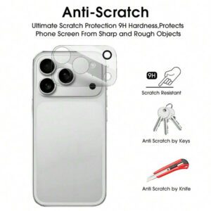 Lot de 4 films de protection transparents en verre trempé pour objectif d'appareil photo, compatibles avec iPhone 17 et 16 Pro Max, série complète, dureté 9H, antidéflagrants et résistants aux rayures