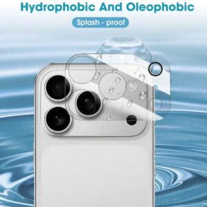 Lot de 4 films de protection transparents en verre trempé pour objectif d'appareil photo, compatibles avec iPhone 17 et 16 Pro Max, série complète, dureté 9H, antidéflagrants et résistants aux rayures