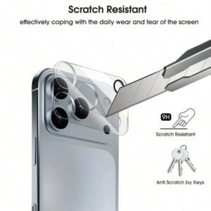 Lot de 4 films de protection transparents en verre trempé pour objectif d'appareil photo, compatibles avec iPhone 17 et 16 Pro Max, série complète, dureté 9H, antidéflagrants et résistants aux rayures