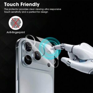 Lot de 4 films de protection transparents en verre trempé pour objectif d'appareil photo, compatibles avec iPhone 17 et 16 Pro Max, série complète, dureté 9H, antidéflagrants et résistants aux rayures