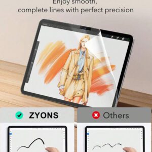 ZYONS [1+1/Set] Protecteur d'écran au toucher du papier + Protecteur d'objectif de caméra, compatible avec iPad 11e génération/10e/7/8/9e 2025 2022 10.2 Air 4 5 10.9 Génération 11 1re 2e 3e Mini 1 2 3 4 5 6 Film mat PET Peinture Compatible avec iPad 10.5 Air 3 9.7 M2 M3 M4 Air 1 2 Pro 13 12.9 Dessin Papier Sensation Film de protection d'écran Essentiels, Applicable à l'écran de protection quotidien, de bureau, de maison Pad Accessoires Imperméable Antichoc Anti-chute Anti-rayures Anti-empreintes digitales Pleine couverture