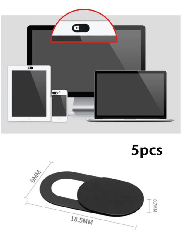 5 pièces Couvre-webcam compatible avec téléphone et PC, lentille étanche, antichoc, anti-chute, anti-rayures, anti-traces de doigts, protection complète – Image 6