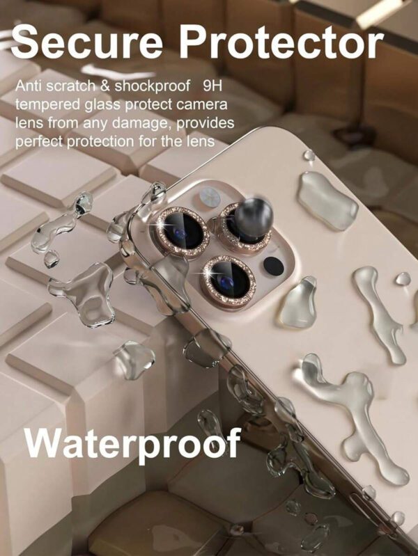 3 pièces Protecteur d'objectif de téléphone compatible avec 15/15Pro/15Plus/15Promax. Cadeau pour l'anniversaire, la famille, les amis. Protecteur d'objectif, accessoires de téléphone. Étanche, antichoc, anti-chute, anti-rayures, anti-traces de doigts, protection intégrale – Image 10