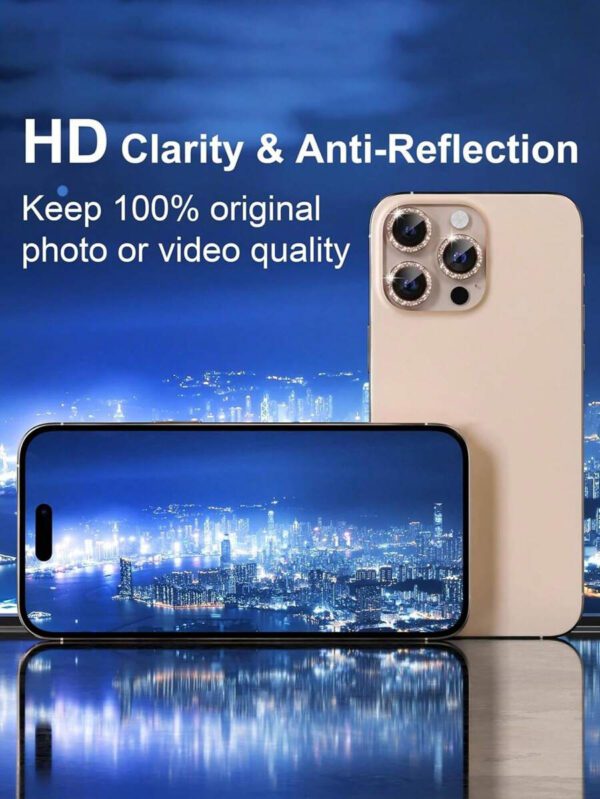 3 pièces Protecteur d'objectif de téléphone compatible avec 15/15Pro/15Plus/15Promax. Cadeau pour l'anniversaire, la famille, les amis. Protecteur d'objectif, accessoires de téléphone. Étanche, antichoc, anti-chute, anti-rayures, anti-traces de doigts, protection intégrale – Image 11