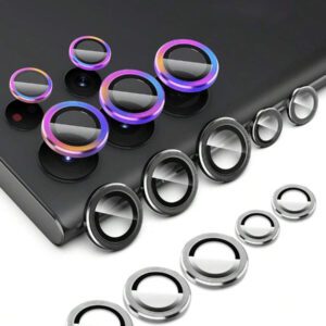 1 set de films protecteurs de lentille d'appareil photo colorés/noirs/argentés, compatibles avec Galaxy Z Flip 5/Galaxy Z Fold/Galaxy S23/24 Ultra/A55/A35/A34/A15/A05s/S24 FE/S25/S25 Ultra/Galaxy Z Flip 6/Galaxy Z Fold 6/Galaxy Z Flip 7/Galaxy Z Fold 7. Étanche, antichoc, anti-chute, anti-rayures et anti-traces de doigts, avec une protection intégrale.